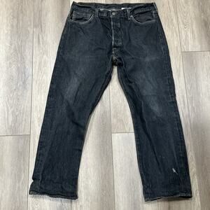 Levis 501 Jeans Mens 36x30 Denim Straight Leg Button Fly Dark Wash WPL 423 Y2k